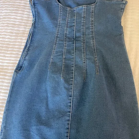 Denim Strappy Dress Never been worn - Picture 2 of 3